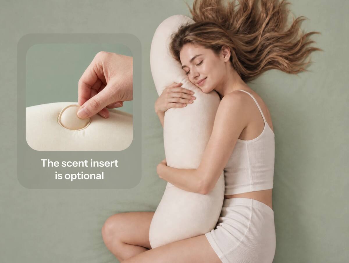 Person holding Beside with scent insert shown as optional