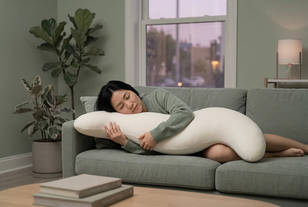 Beside pillow on couch during daytime