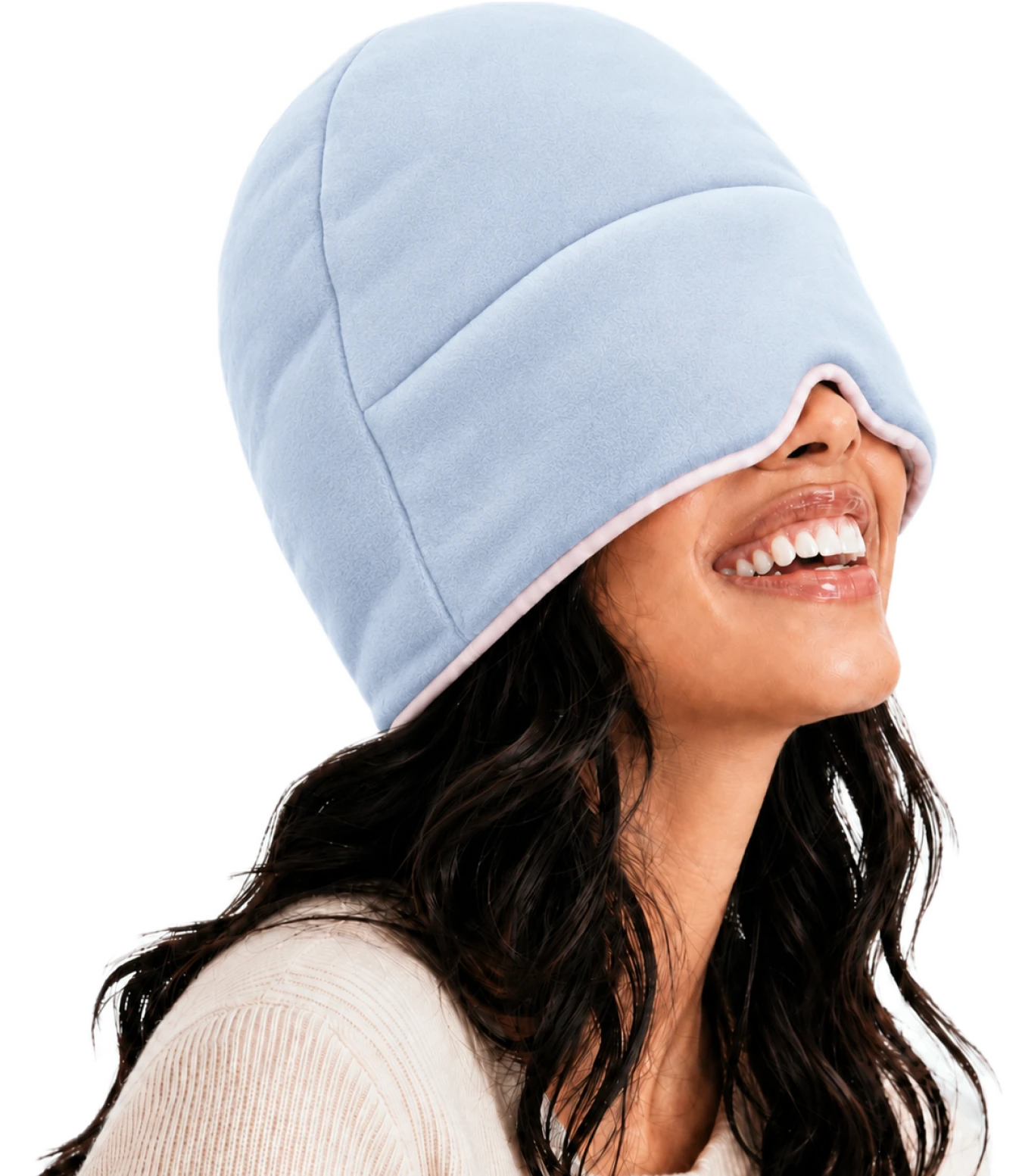 Smiling person wearing a Twilight Sleep Hood