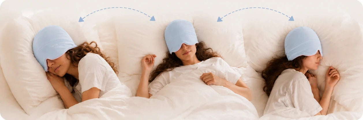 Sleeper changing positions while the Sleep Hood stays in place